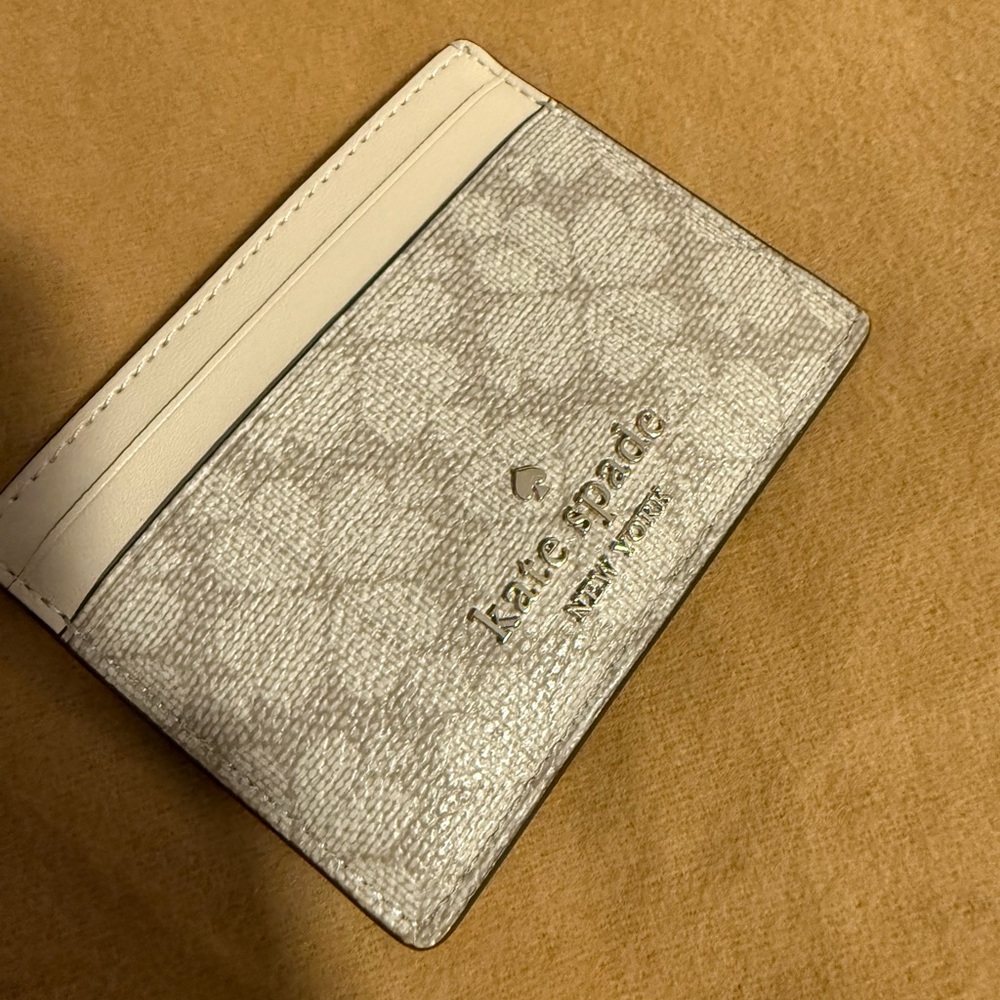 Kate Spade Cream and Gray Card Holder